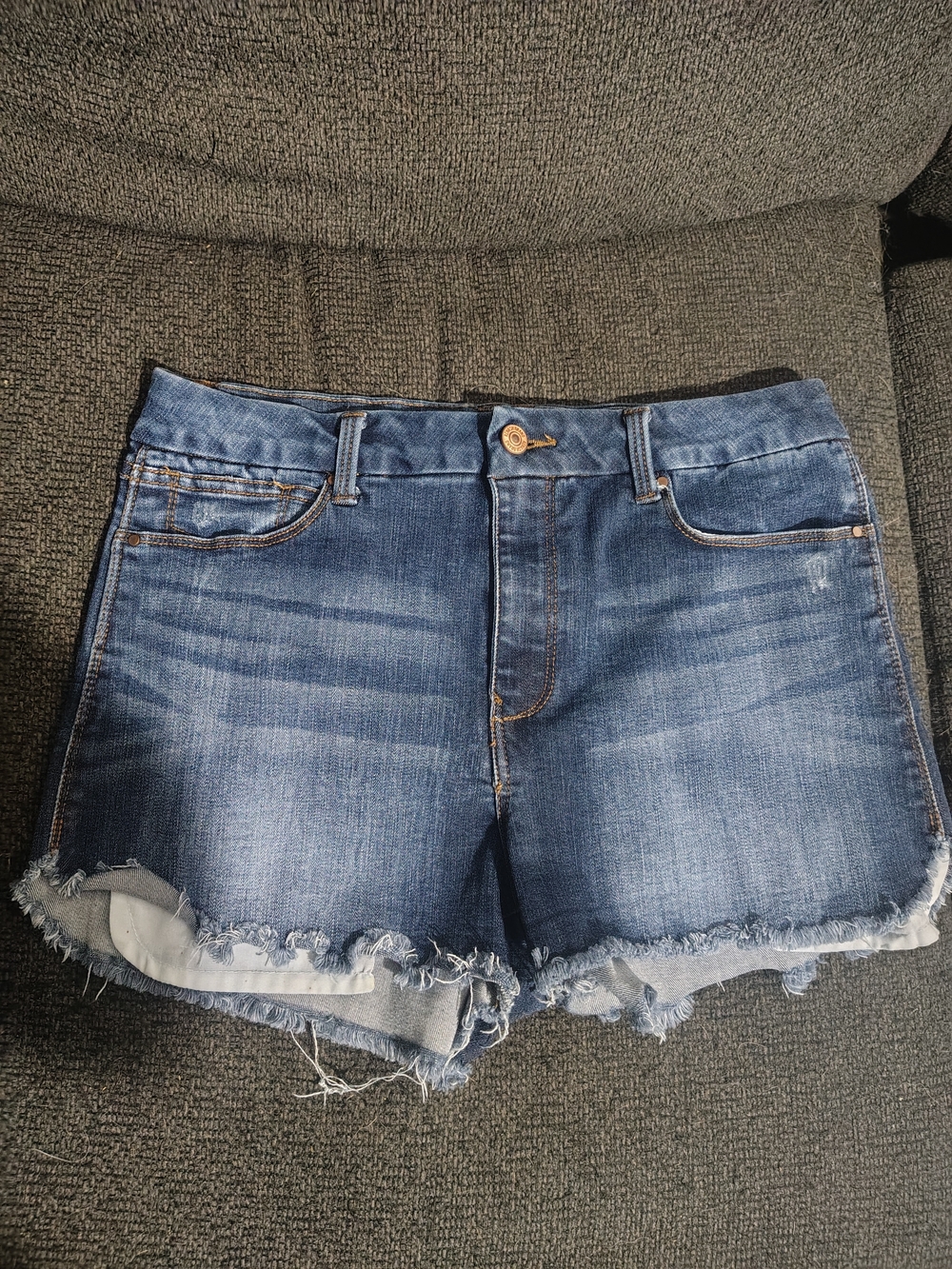 Rewash Blue Distressed Frayed Hem Denim Shorts